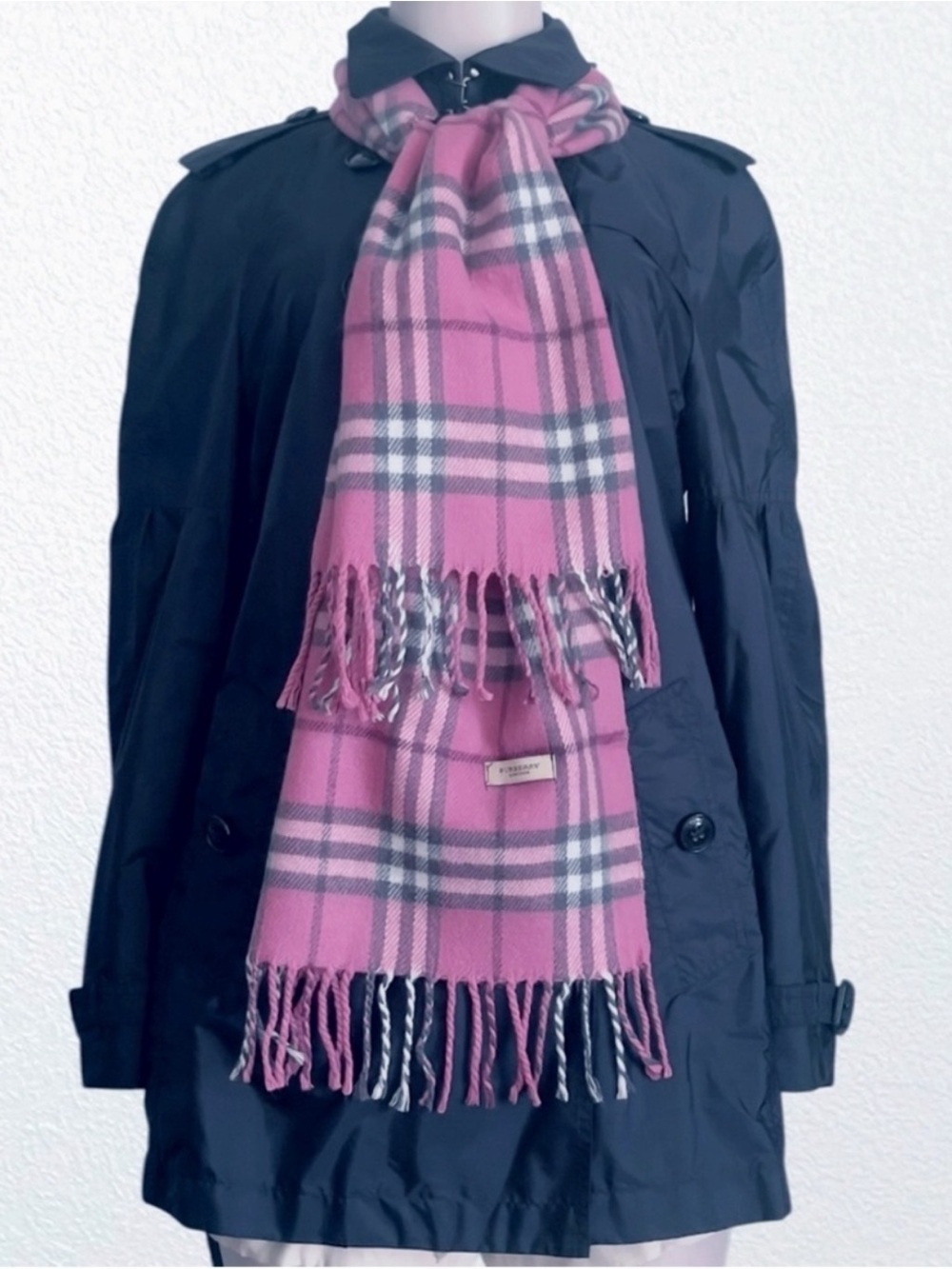Burberry Classic Double Breasted Trench Raincoat Iconic Navy Polyamide SZ 4 - Picture 12 of 14